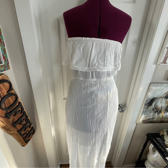 Garage white strapless layered maxi dress size medium - Picture 8 of 13